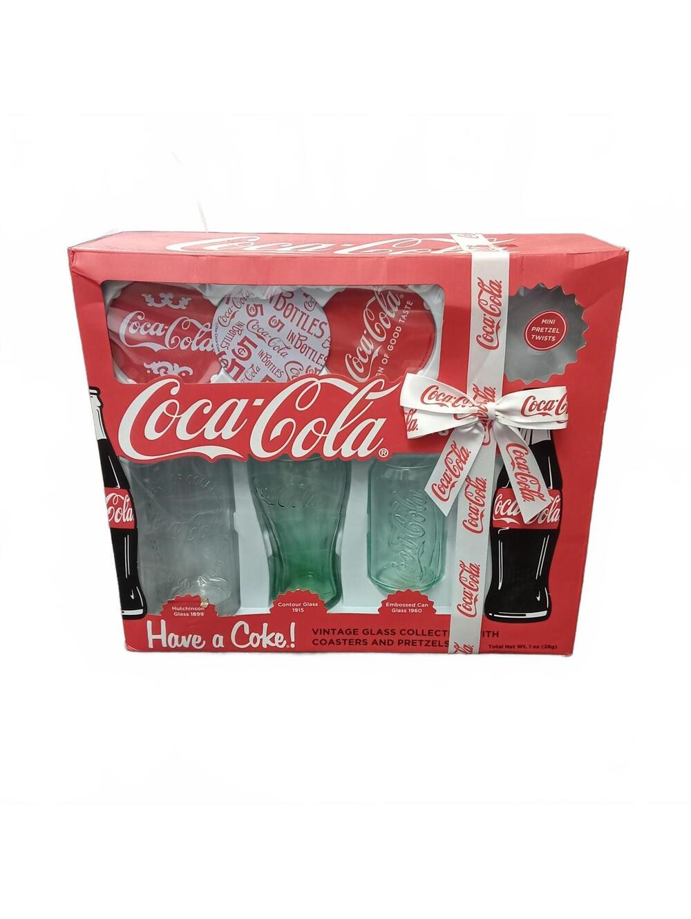 Vintage Coca Cola Collection Set Of Glasses (4) With Coasters(4) In Original Box
